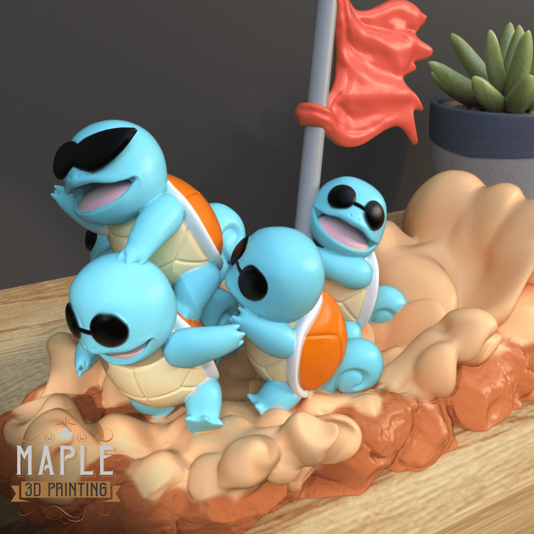 Squirtle Squad - Pokemon - Diorama 3d model