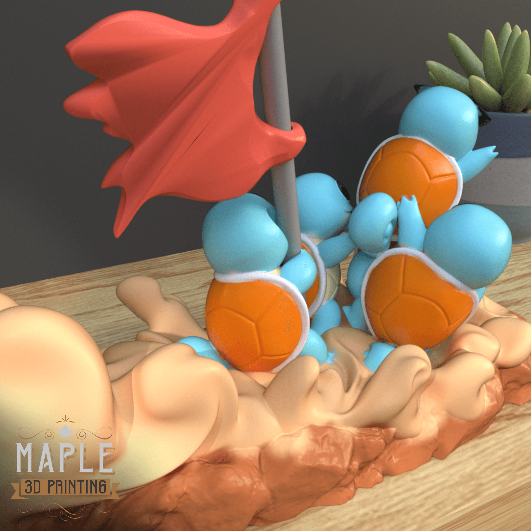 Squirtle Squad - Pokemon - Diorama 3d model