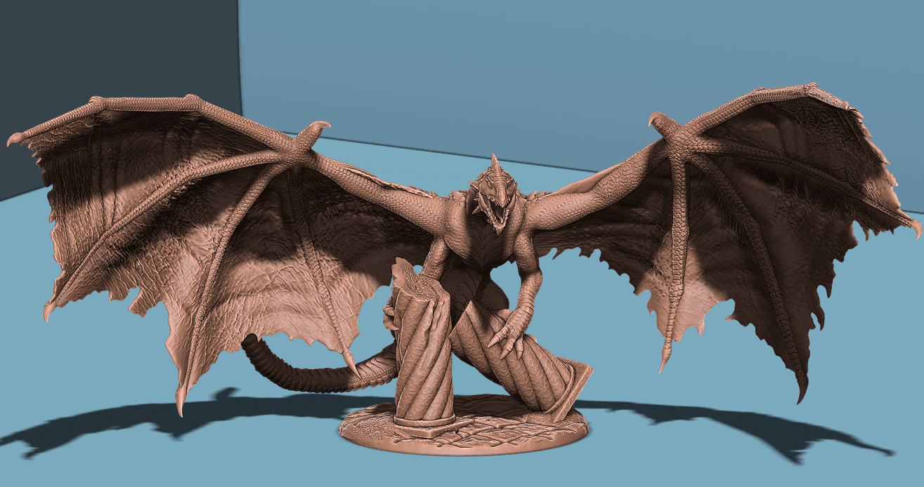 Young White Dragon 3d model