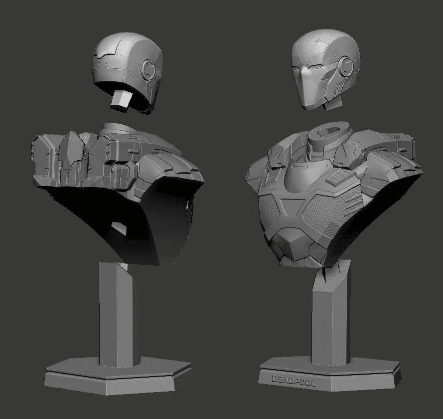 Armorized Deadpool Bust 3d Print File STL 3d model