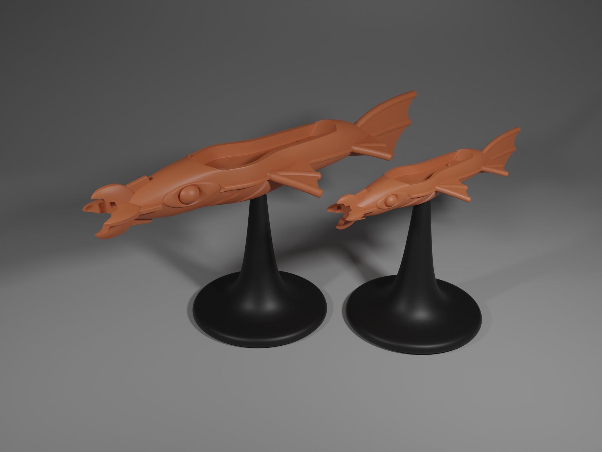 Lamprey Ship Spelljammer Miniature from DnD 3d model