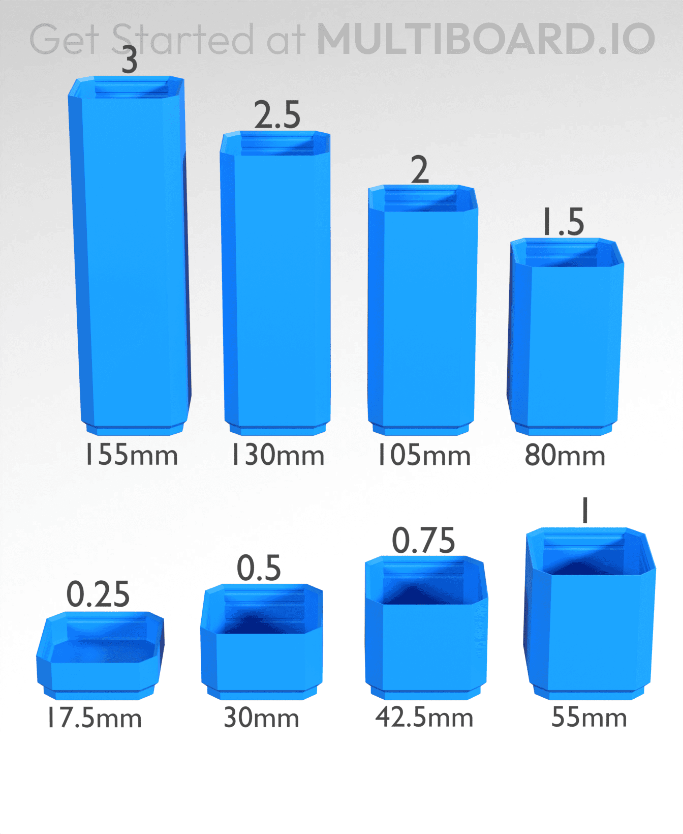 4x4x1·5, Lock Hole Base, Multigrid Bin 3d model