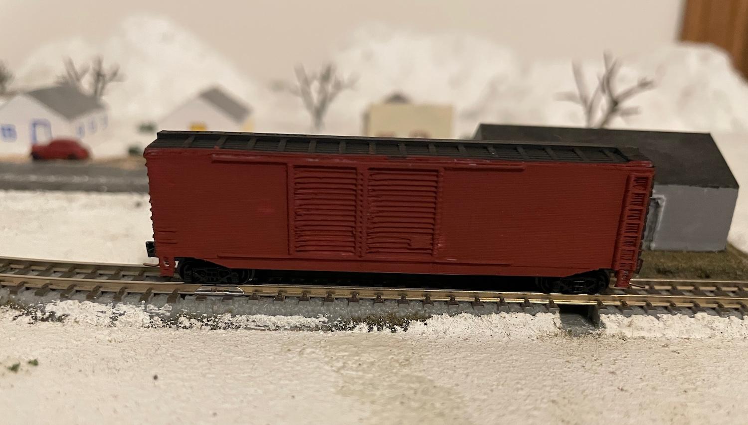 Z scale 50' double-door boxcar 3d model