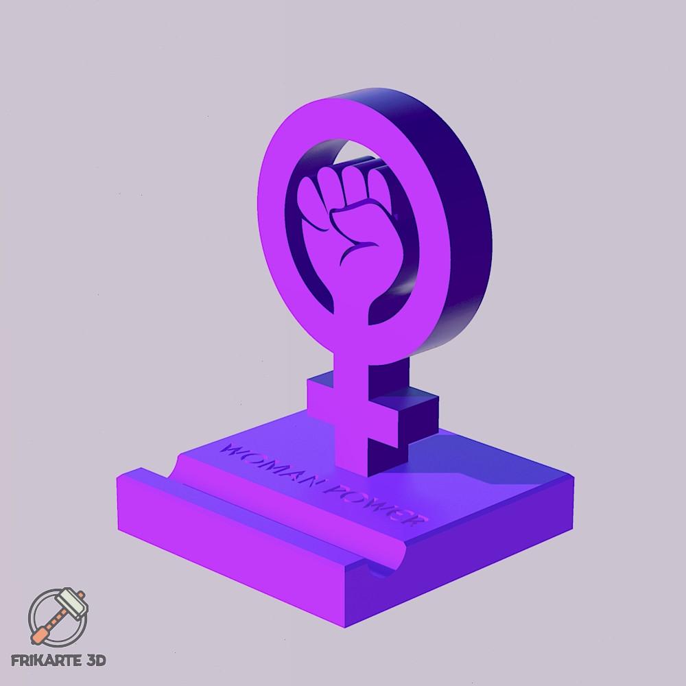 Woman Power Logo Phone Holder 3d model