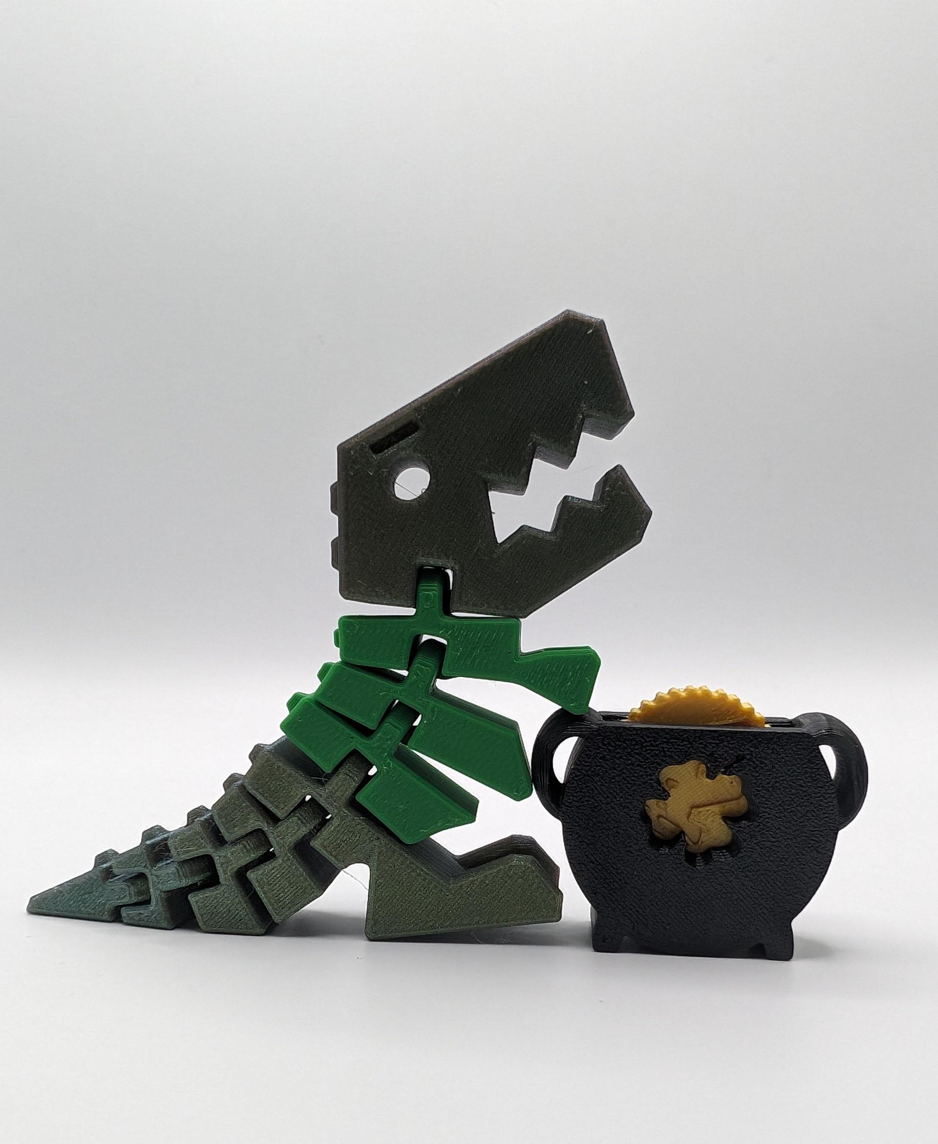 Flexi Rex Pot of Gold St. Patrick’s Day 3d model