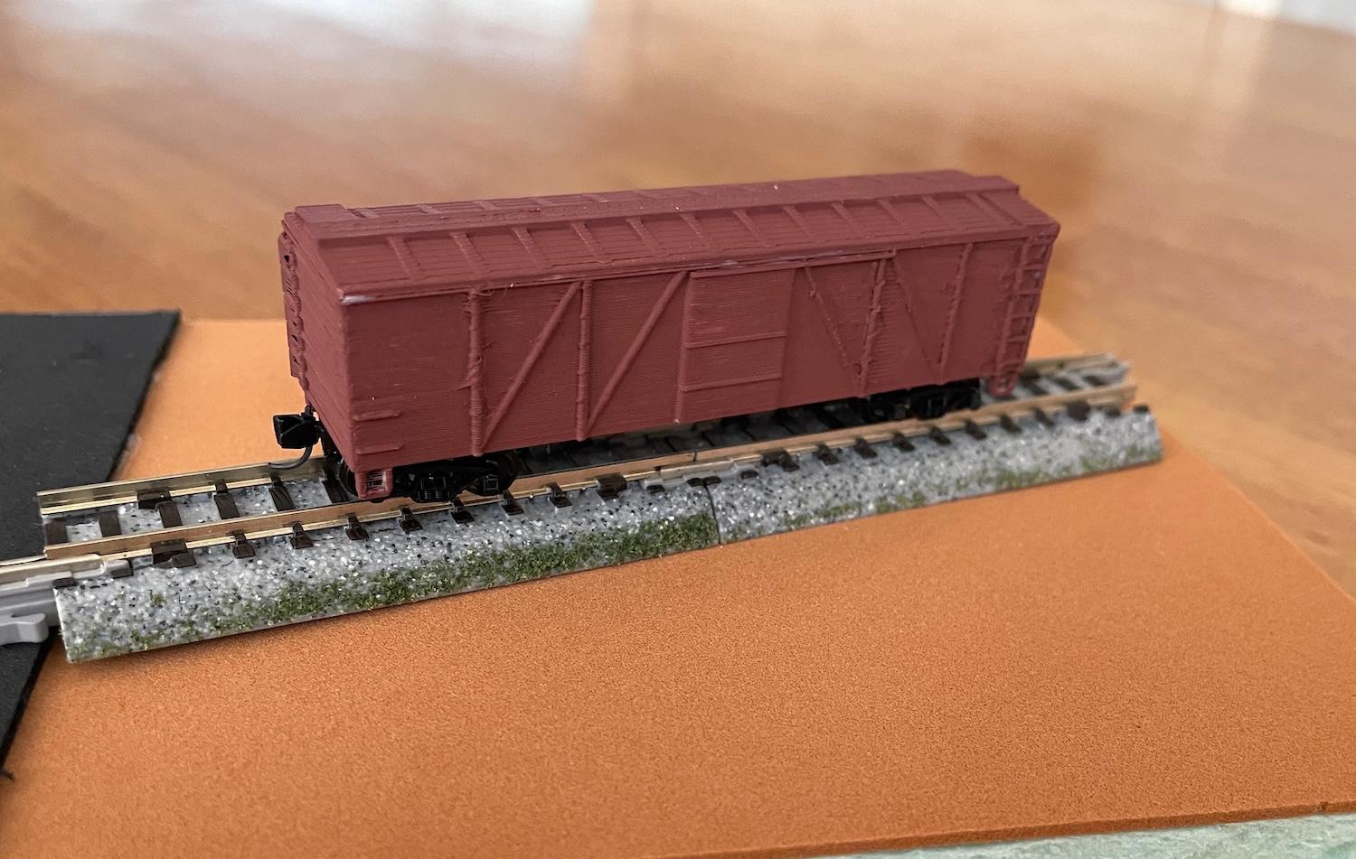 N Scale 40' single-sheathed Fowler boxcar 3d model