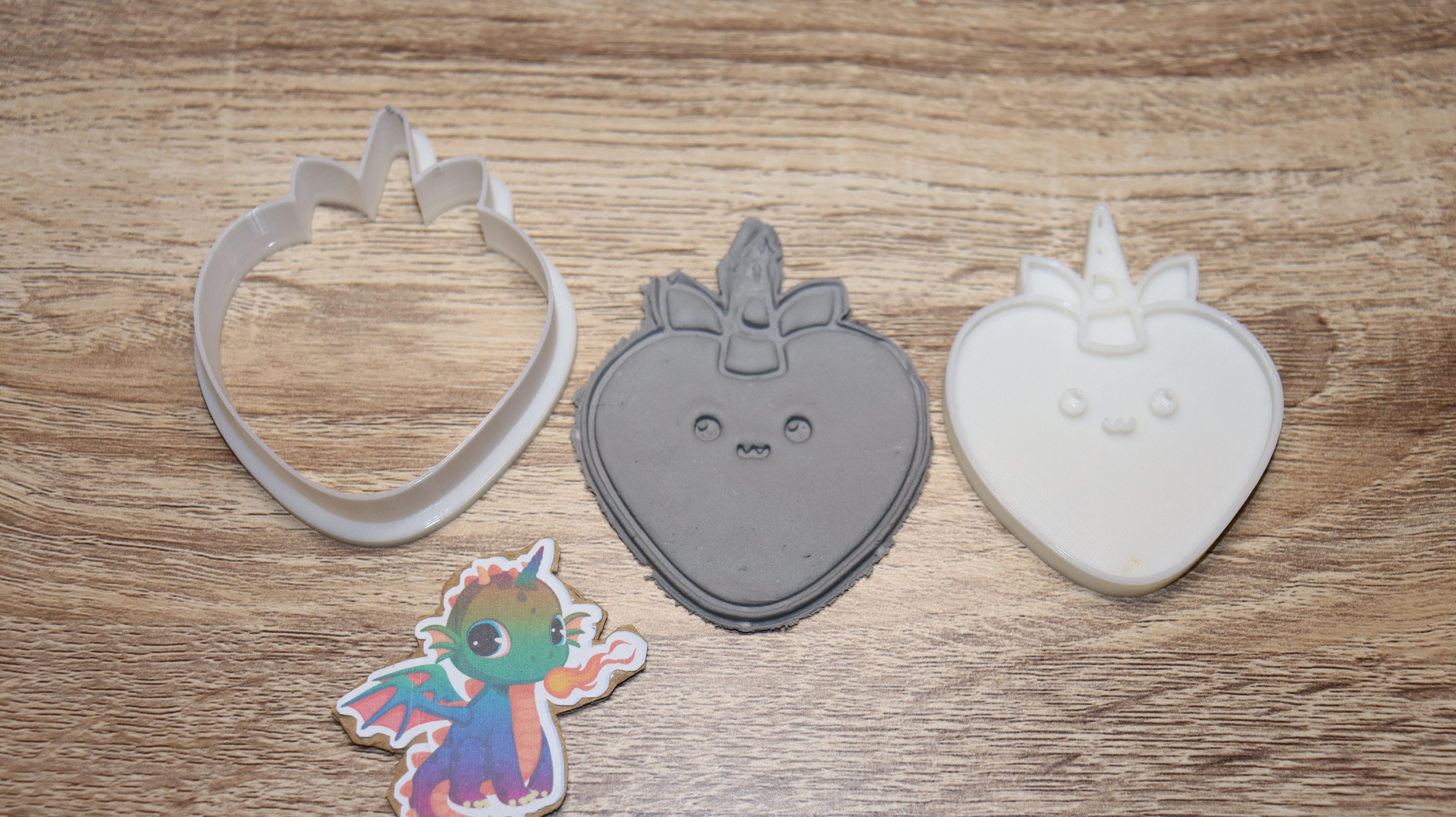 cookie cutter unicorn heart 3d model