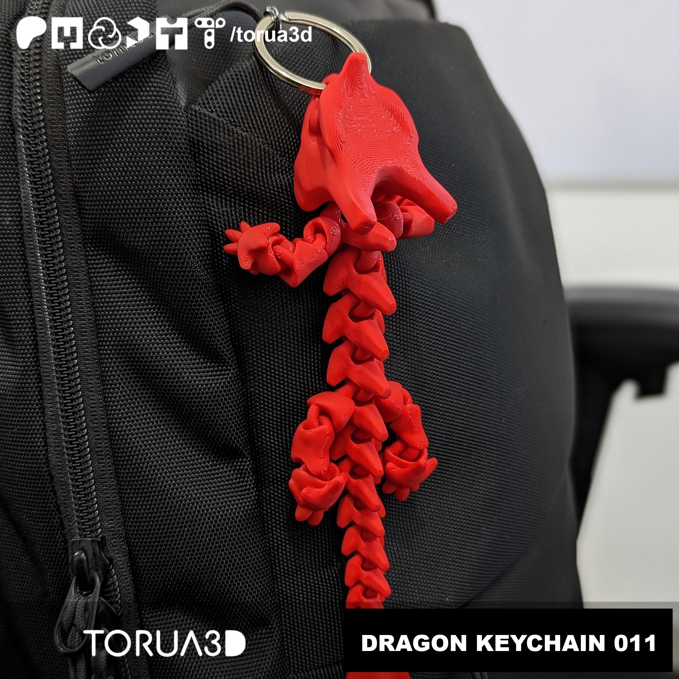 Articulated Dragon Keychain 011 - Print in place - No supports 3d model