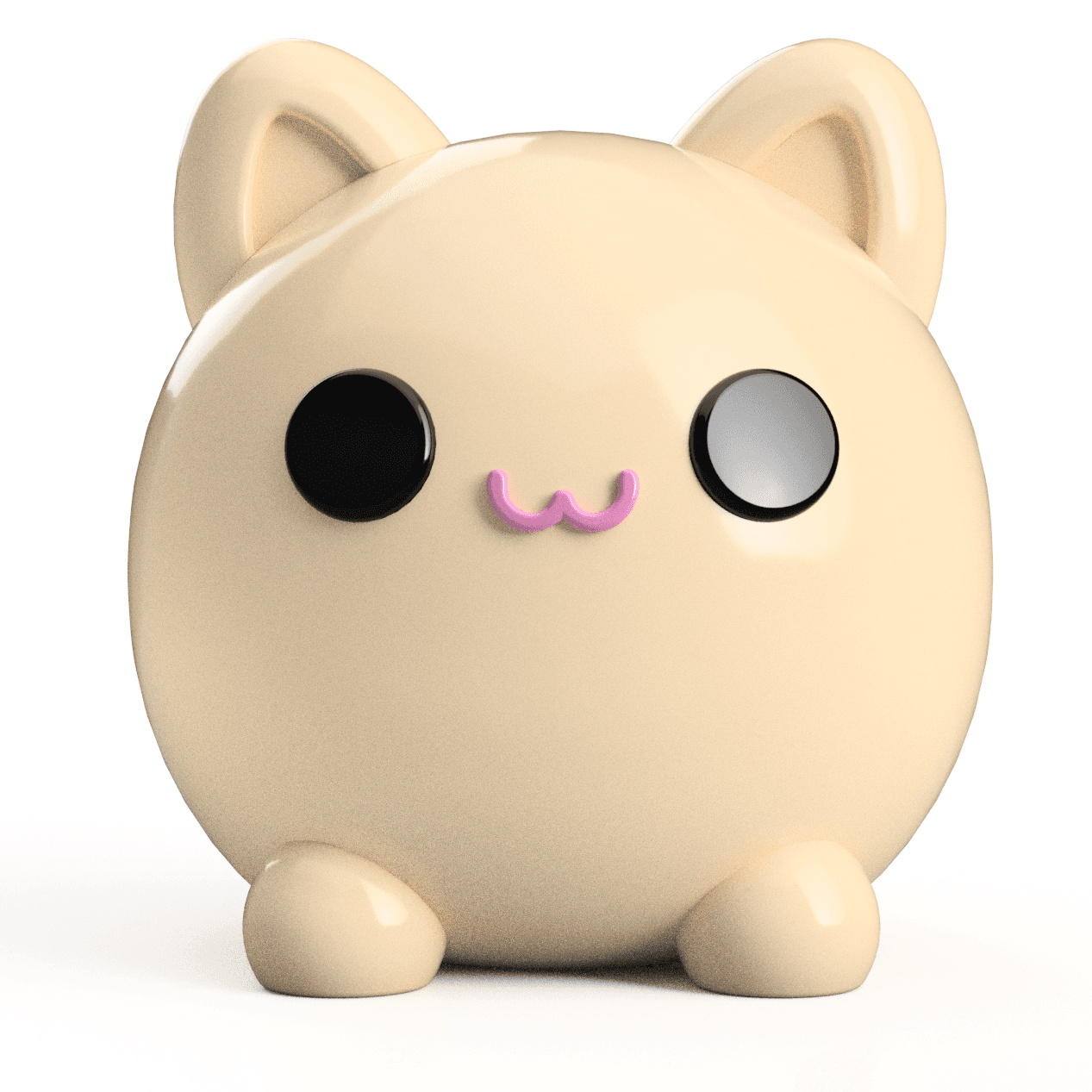 3D Printable Cute Kitty Nugget STL File - Perfect for Personal & Commercial Projects 3d model