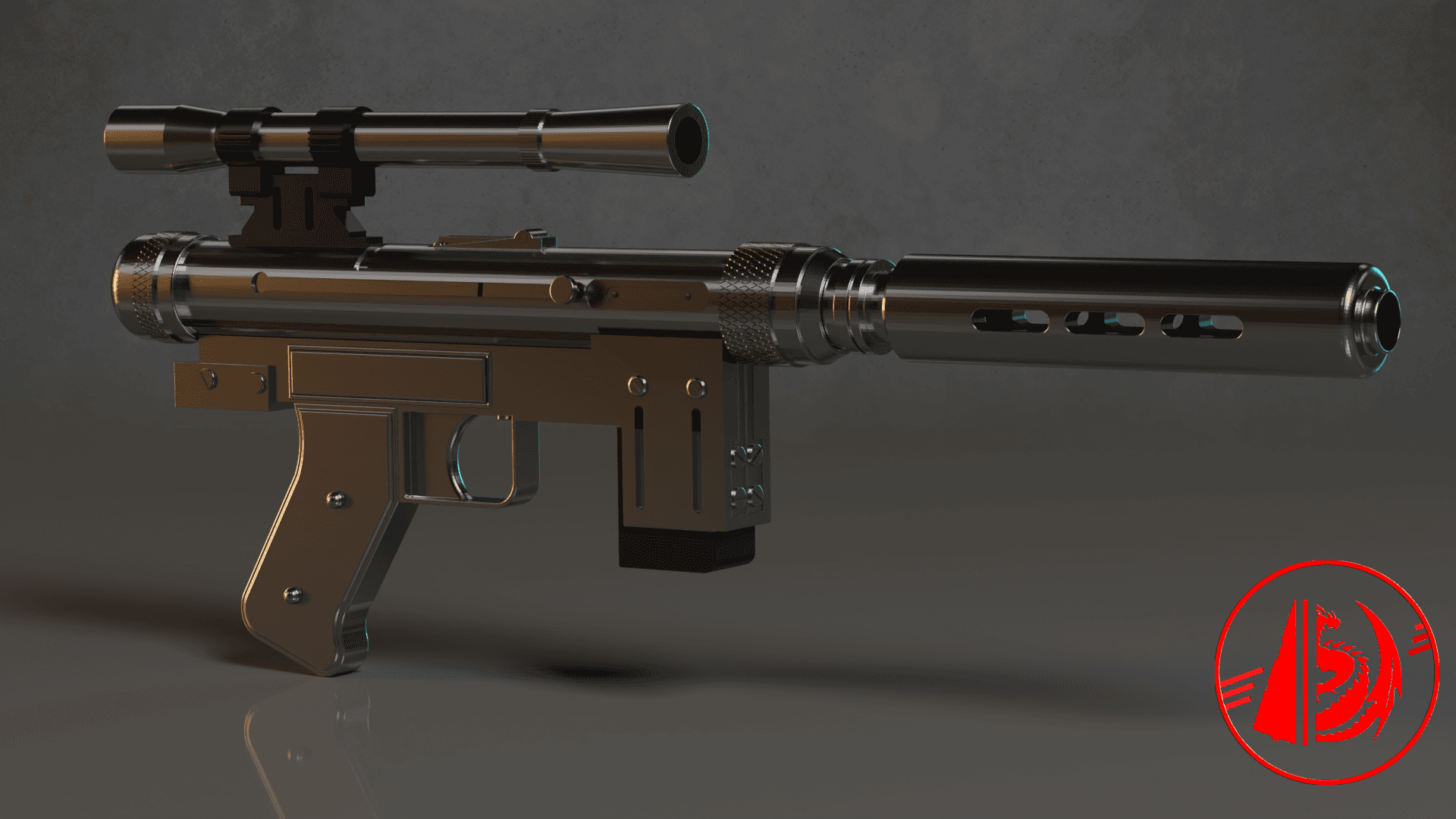 Lando Calrissian's SE-14R Custom Blaster 3d model