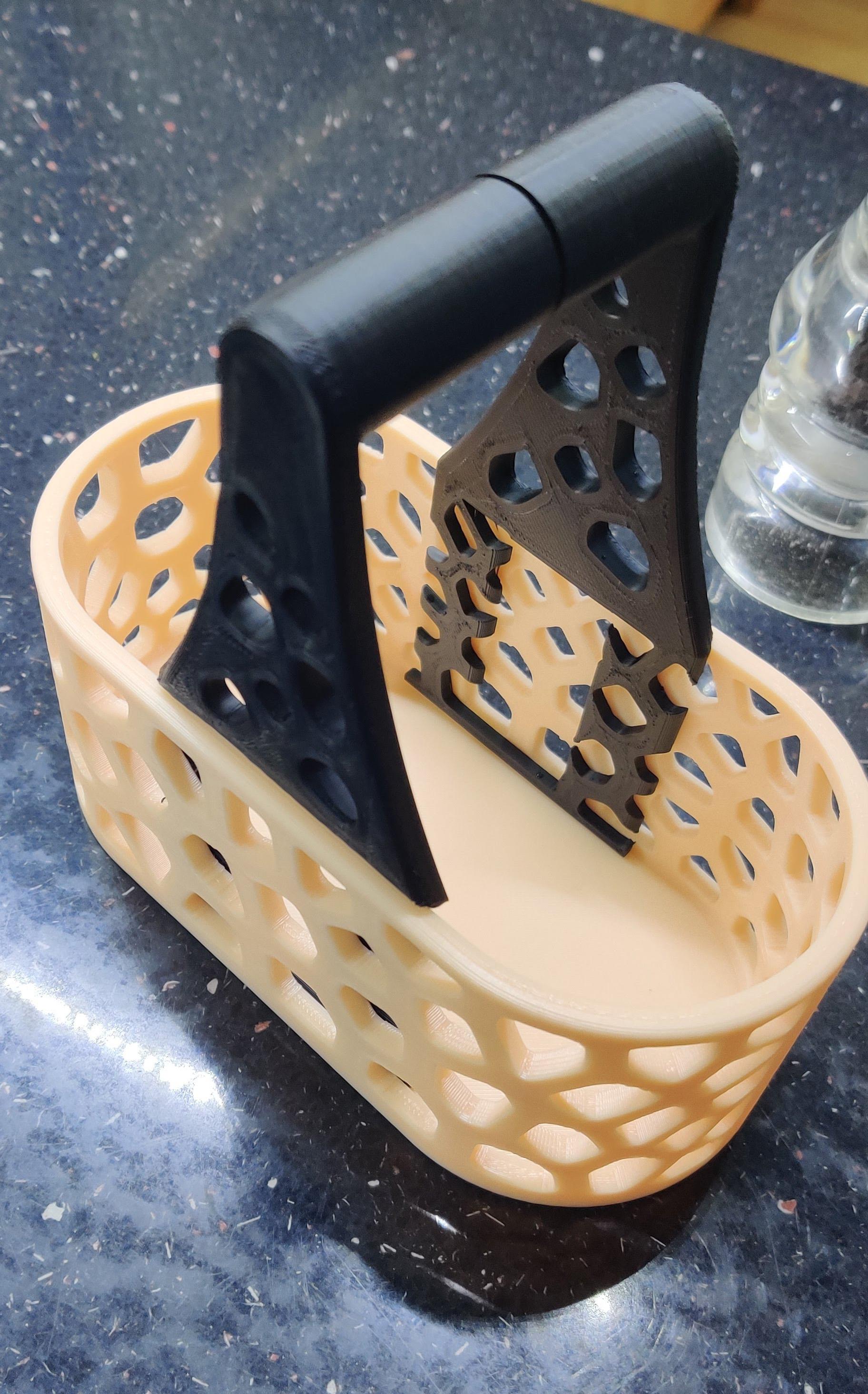 Multi part kitchen caddy - voronoi style 3d model