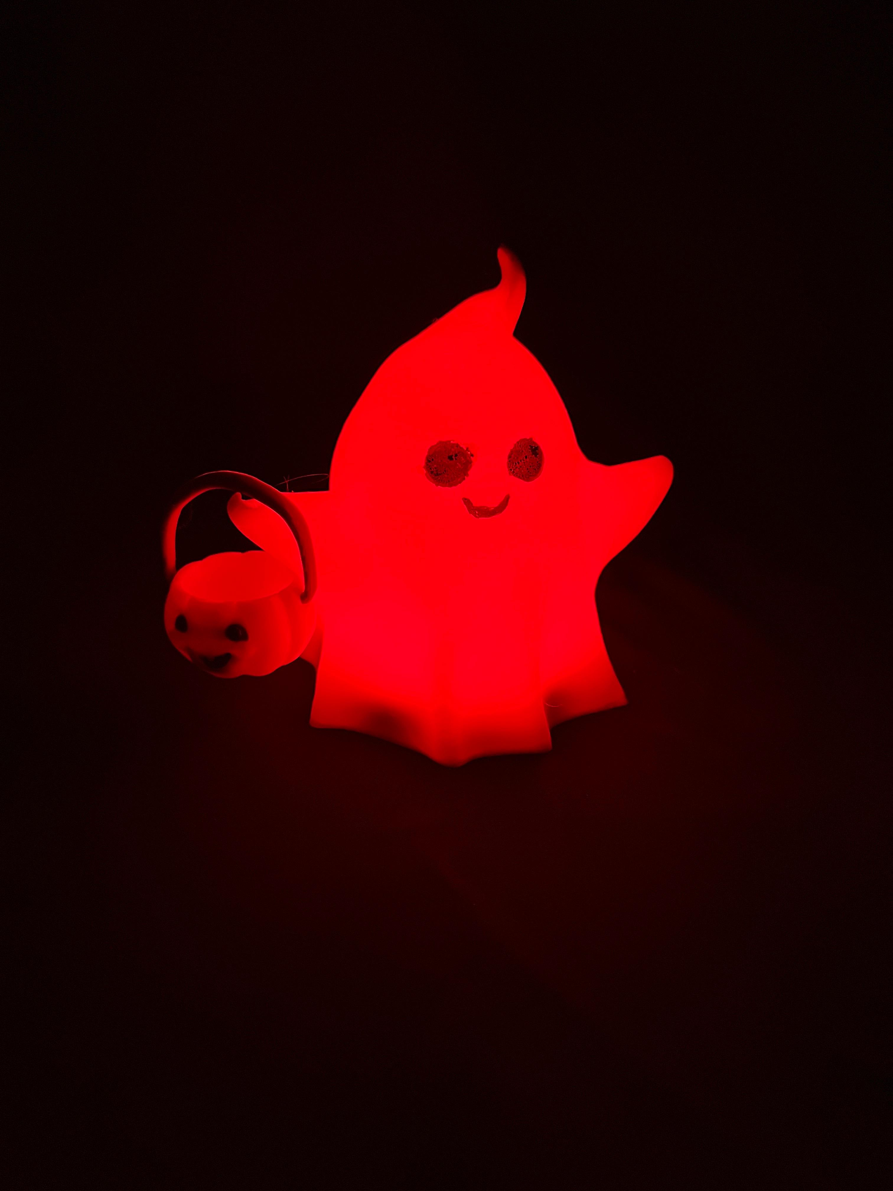 Halloween Ghost Holding a Pumpkin Basket 3d model