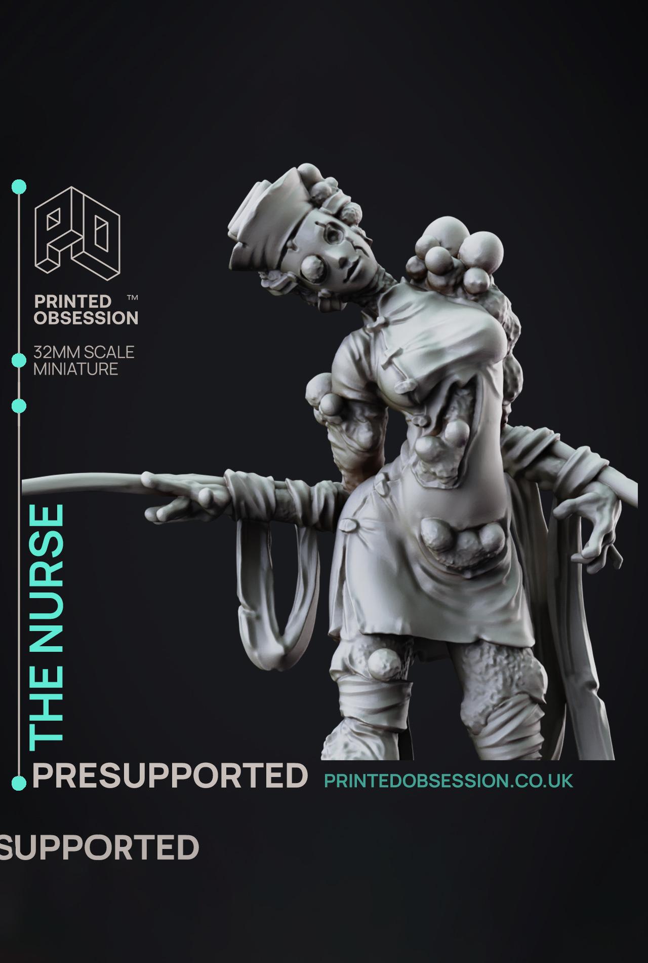 The Nurse - Lady of the Pox - PRESUPPORTED - Illustrated and Stats - 32mm scale			 3d model