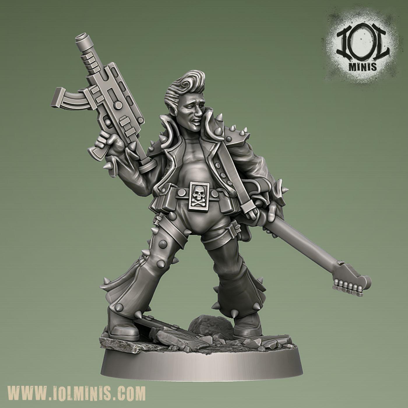 The King, Post Apocalyptic Musician Miniature 3d model