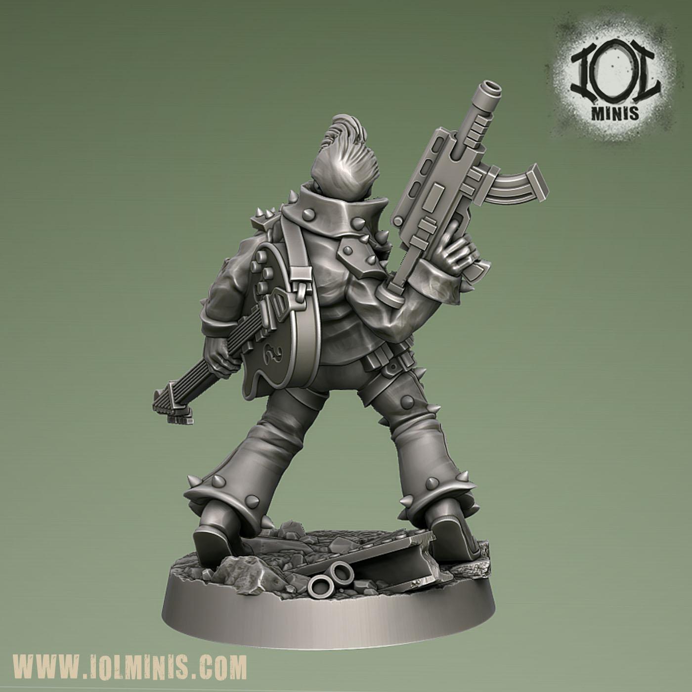 The King, Post Apocalyptic Musician Miniature 3d model