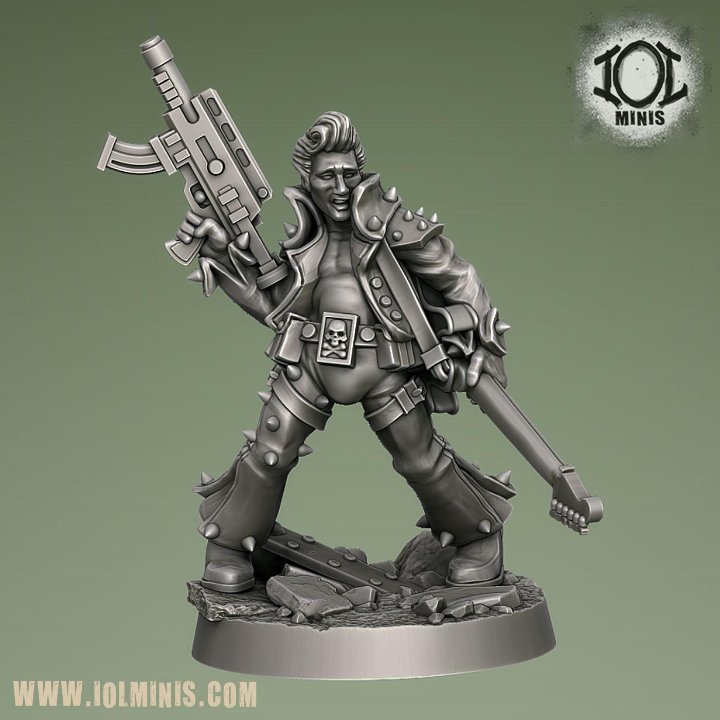 The King, Post Apocalyptic Musician Miniature 3d model