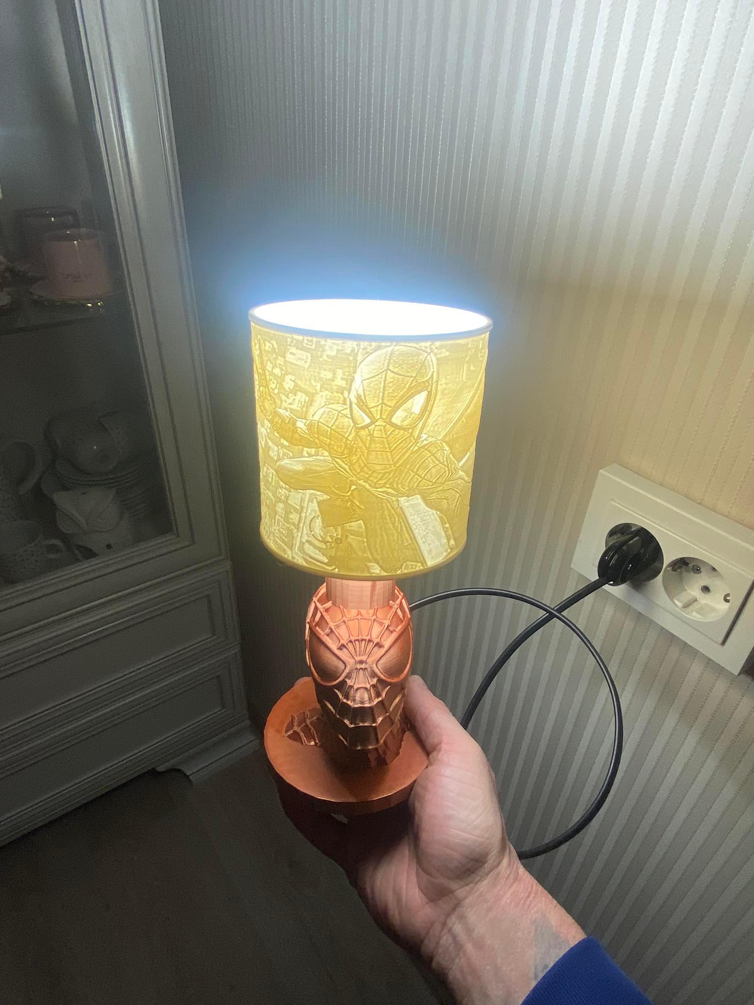 Spider-man themed lithophane lamp 3d model