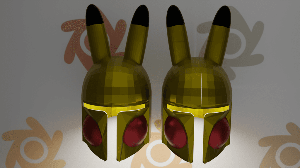 Pikachu custom mando helemt 3d model