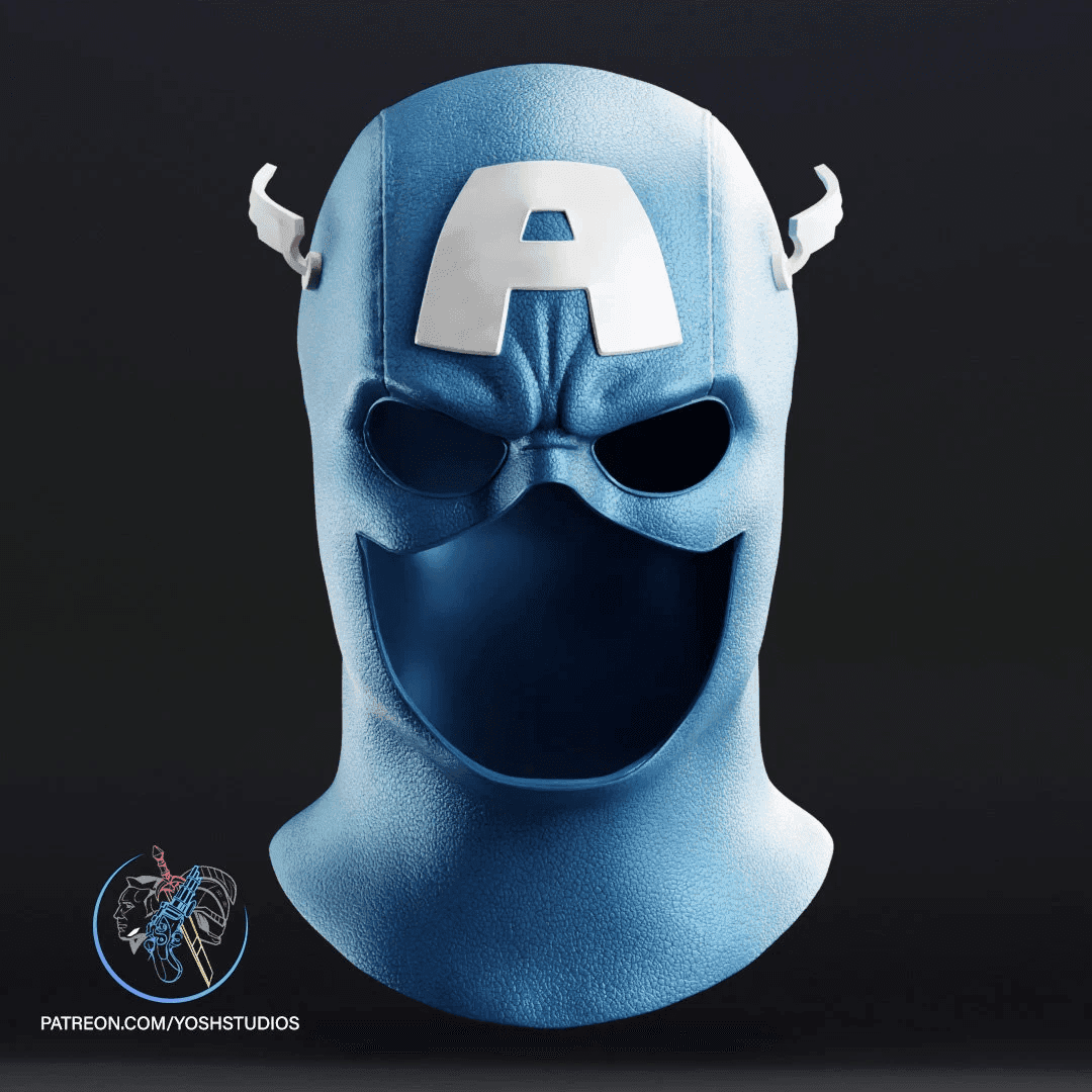 Captain America Comic Book Mask 3d Print File STL 3d model