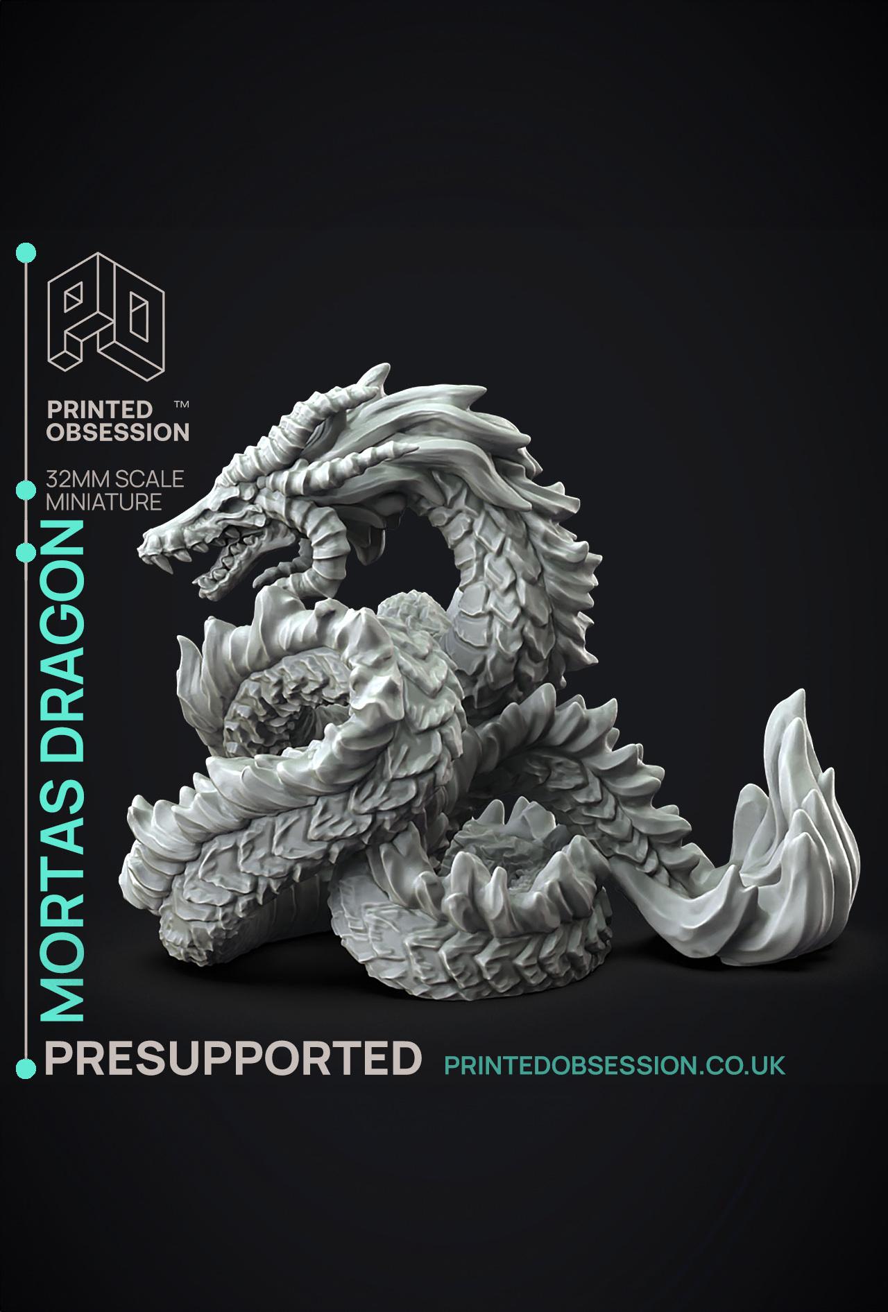 Mortas Dragon - Death Dragon - PRESUPPORTED - 32 mm scale  3d model