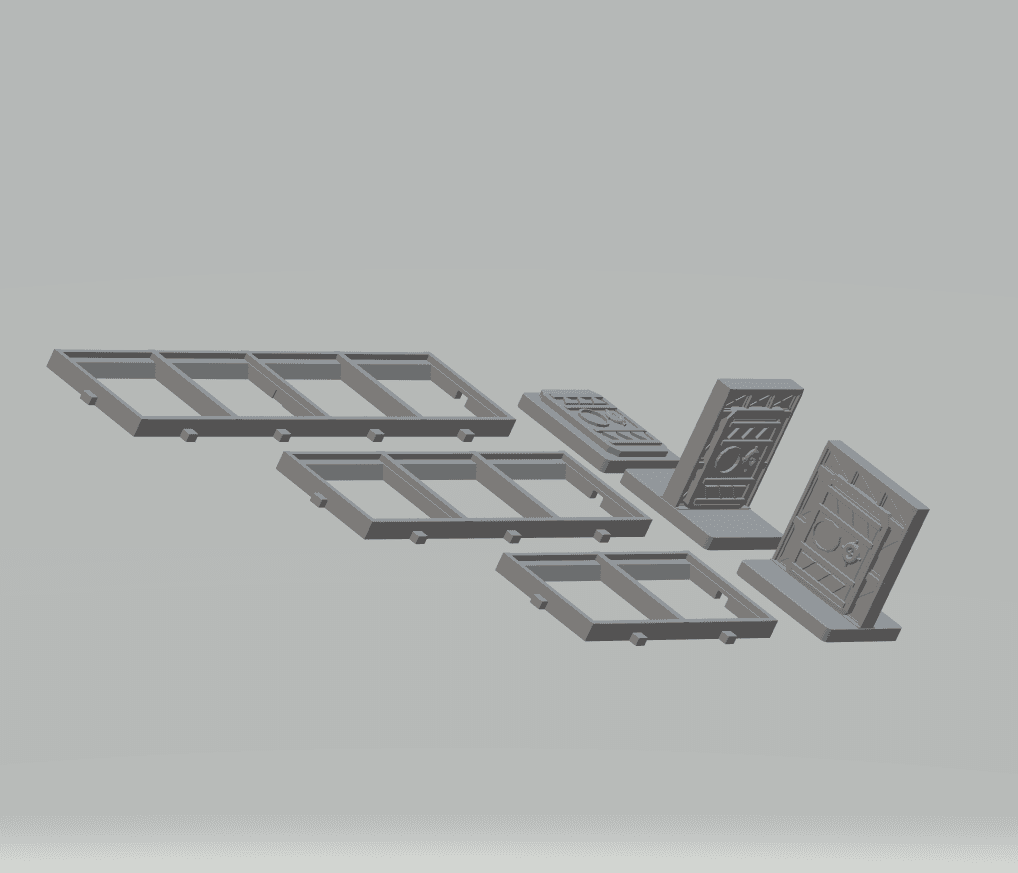 FHW: MOD SEC 30mm frame Set with Doors 3d model