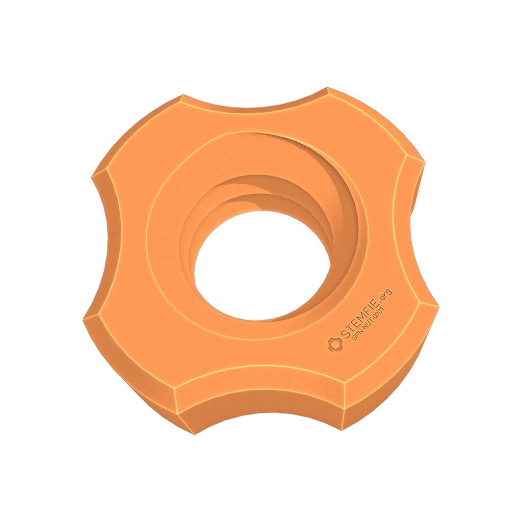 STEMFIE - Fasteners - Nuts - Threaded - Open 3d model