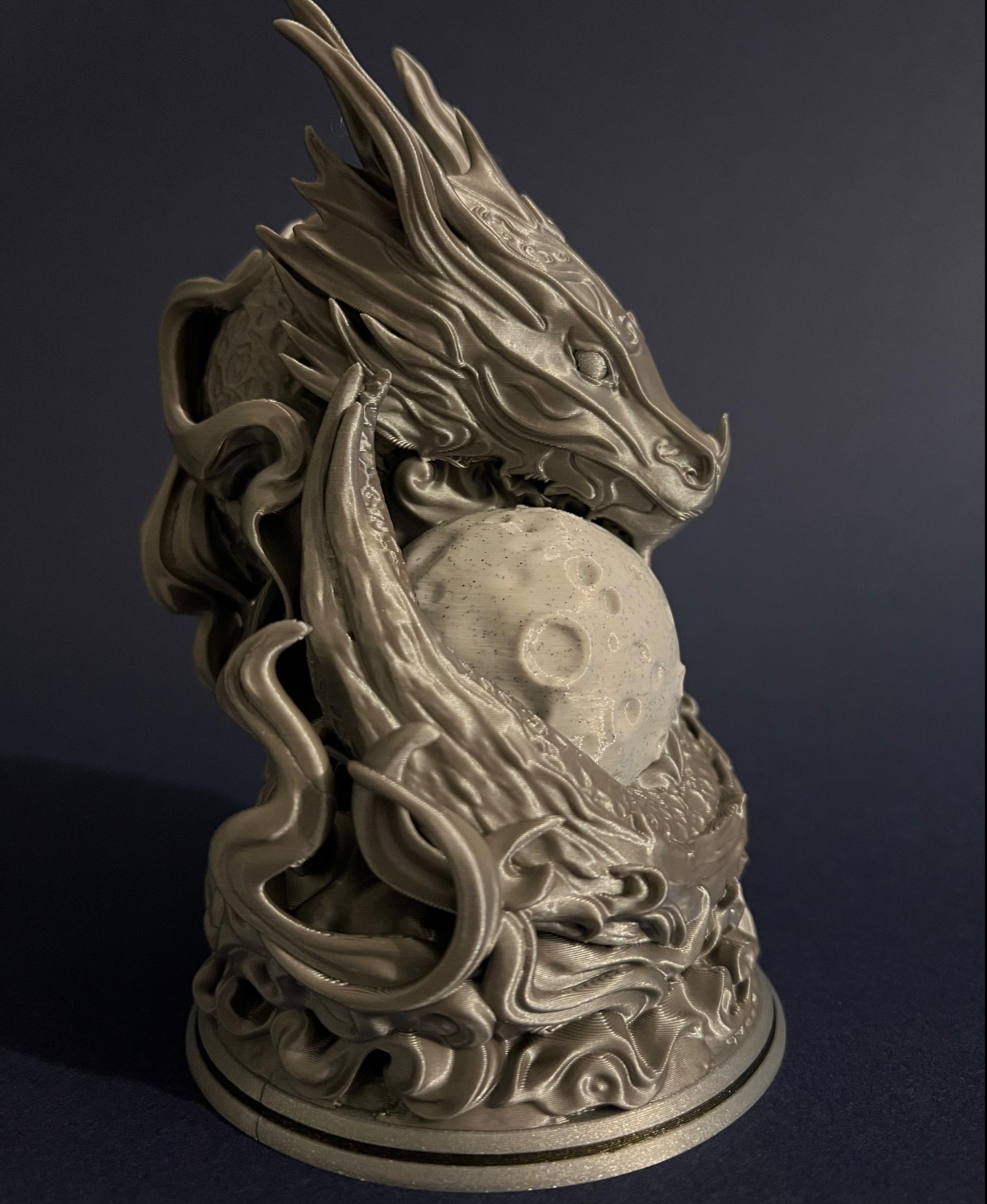 Moon Dragon bust - (Pre-Supported) 3d model