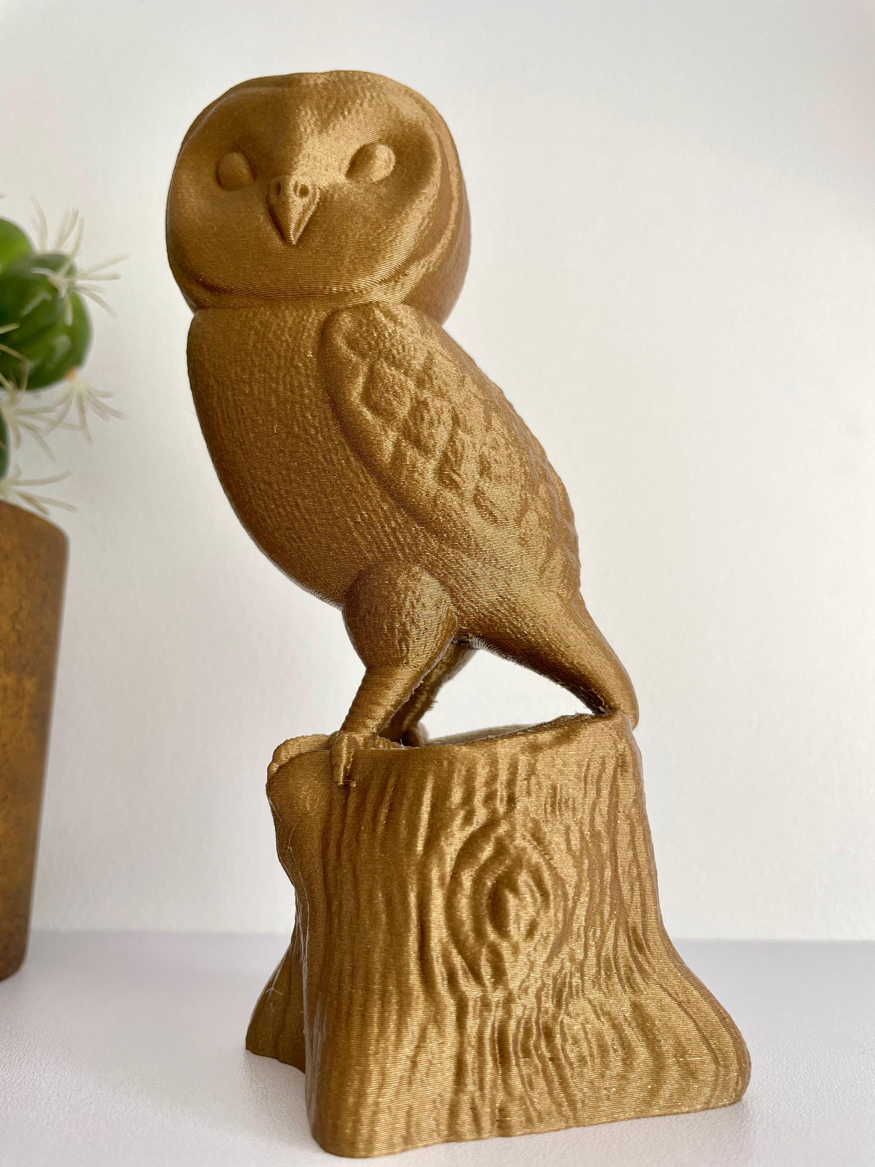 Owl Sculpture On Tree / 3MF / No Supports 3d model