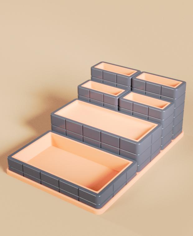 Desk Organizer 6X9 16 Bit 3d model