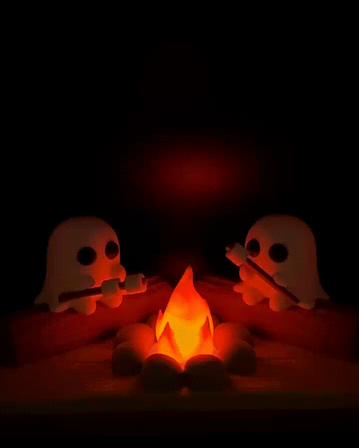 Ghostly Campfire - No supports or AMS - Tea Light 3d model