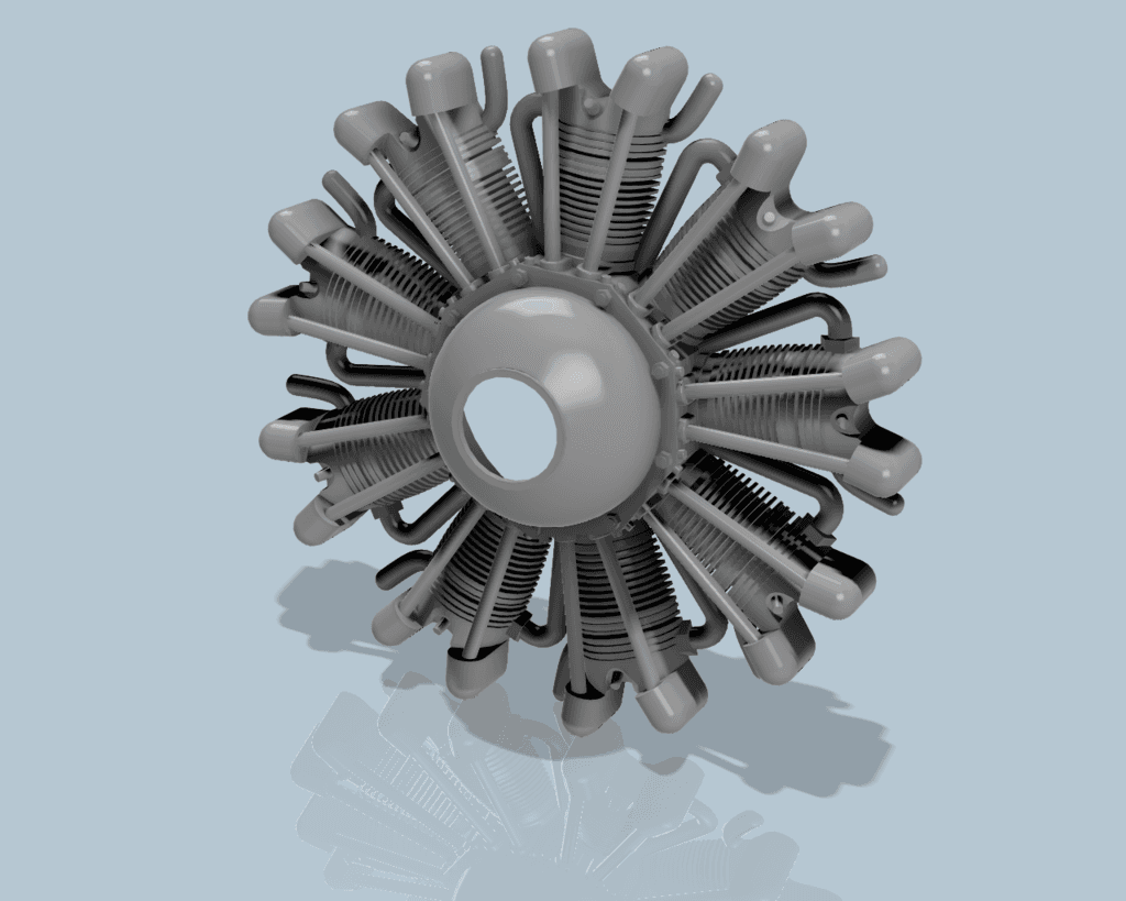 Dummy_9_Cylinder_Radial_Aero_Engine V2 3d model