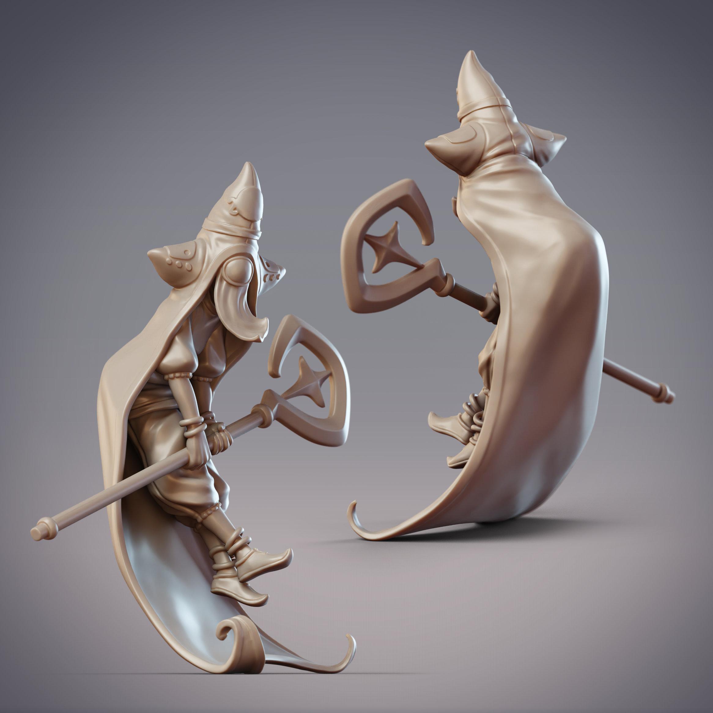 Mischievous Desert Elf Mage - Thuraya, Tannit Geometer (Pre-supported) 3d model