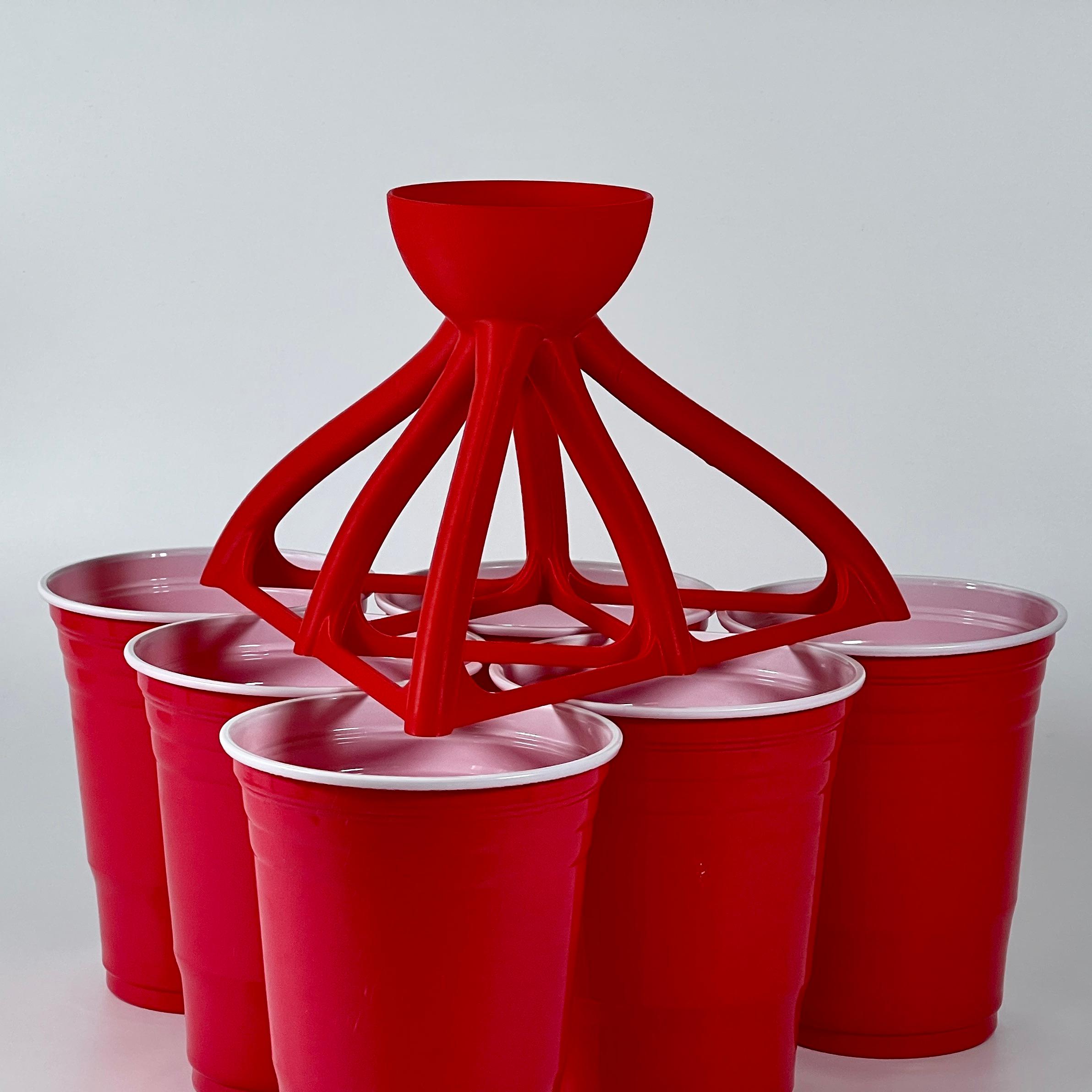 Beer Pong Funnel Filler for 6 Cups 3d model