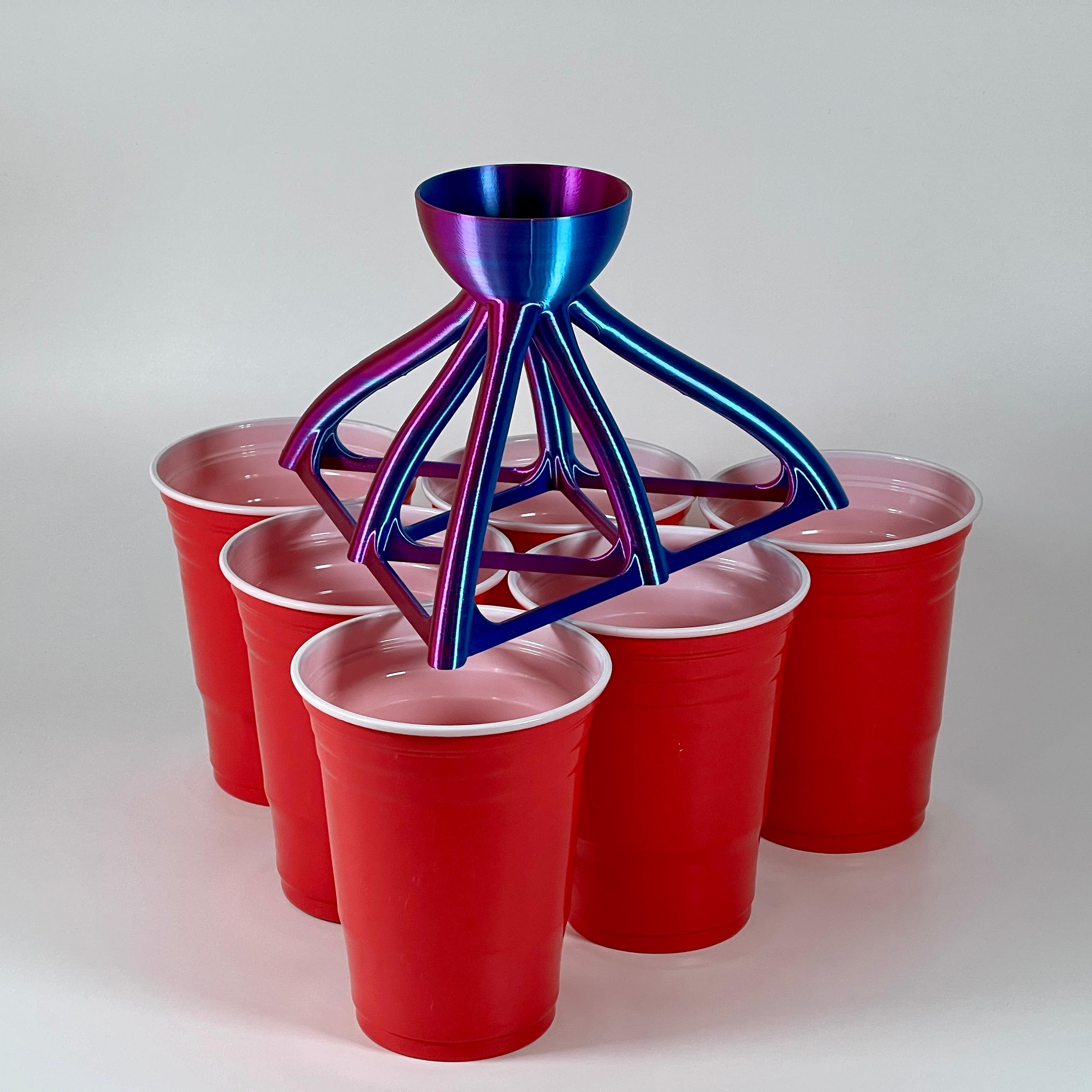 Beer Pong Funnel Filler for 6 Cups 3d model