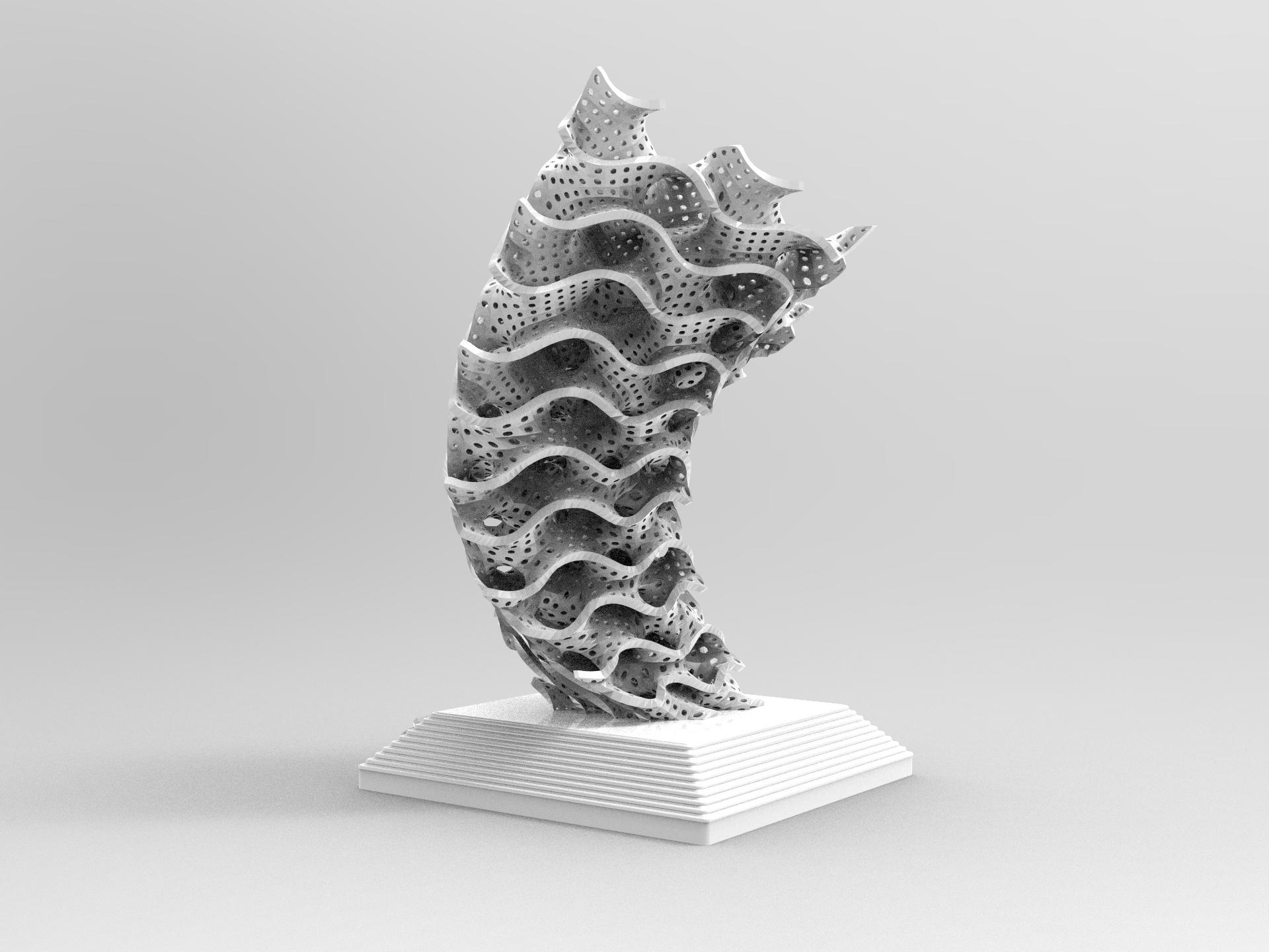 Gyroid Morph Trophy Perforated 3d model