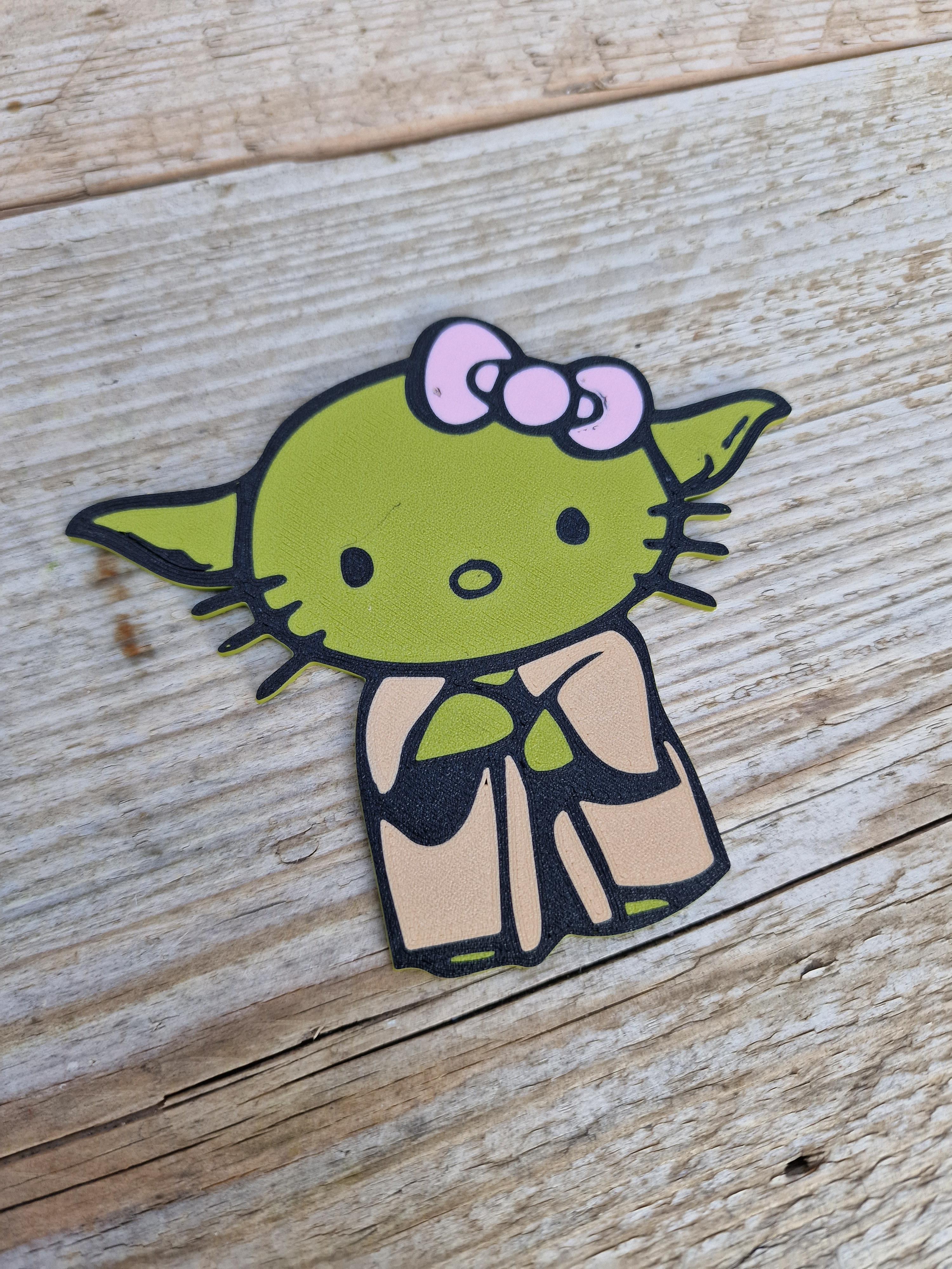 Hello Yoda Fridge Magnet (AMS Ready) 3d model