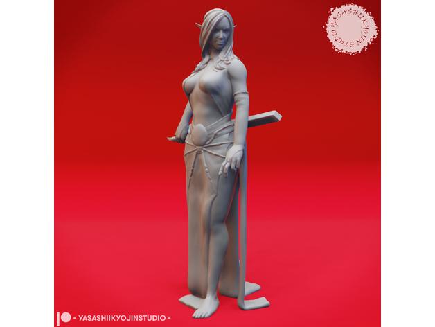 Drow Pair - Tabletop Miniatures 3d model