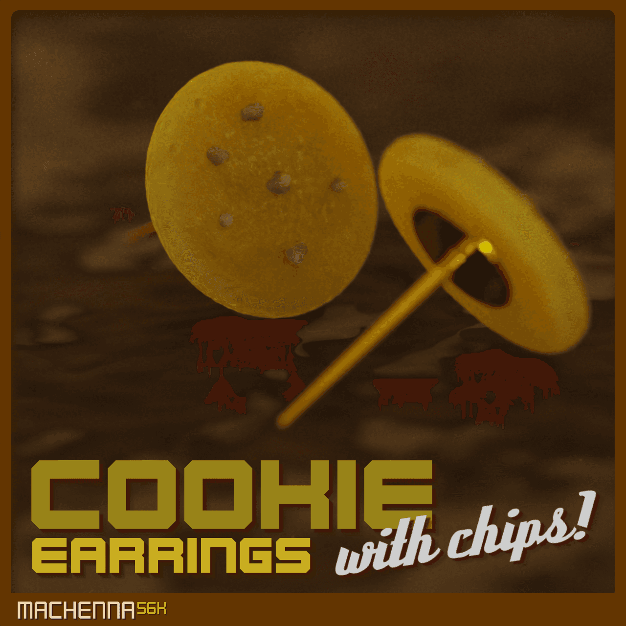 Cookie Stud Earrings 3d model