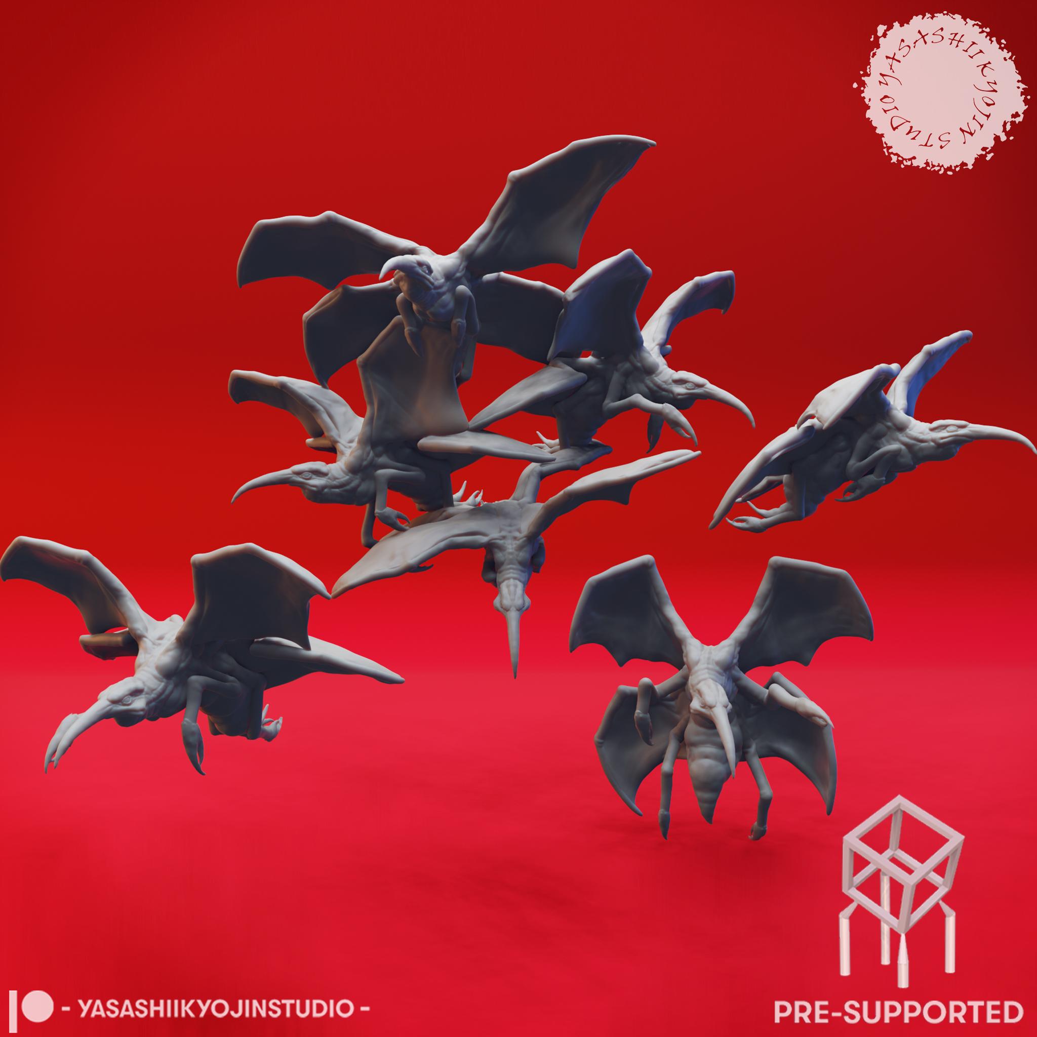 Stirge Swarm - Tabletop Miniature (Pre-Supported)  3d model