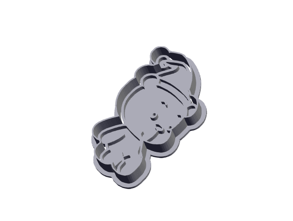 Teddy Bear - Cookie Cutter with Stamp 3d model