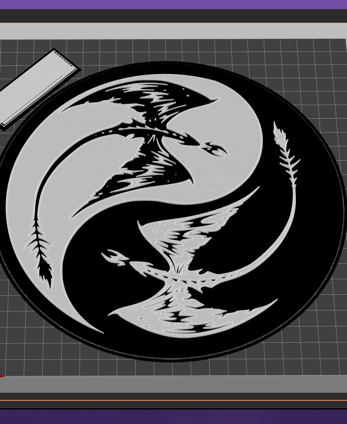 Twin Dragons Yin Yang 3d model