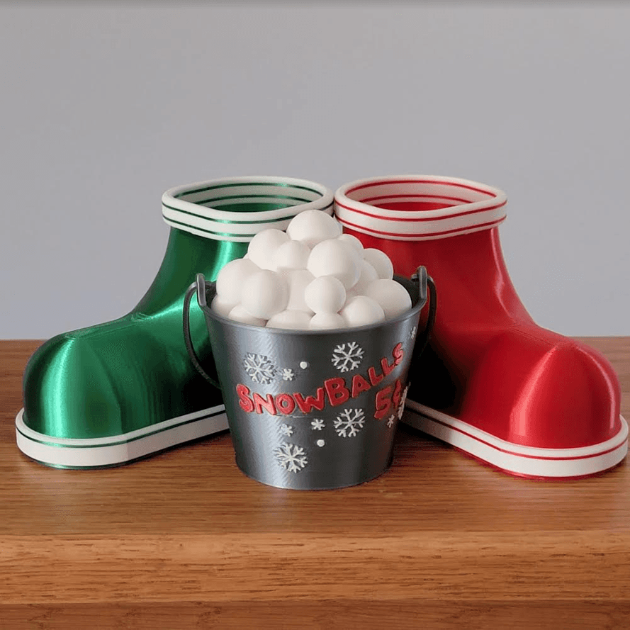 Snowball Bucket Ornament or Candy Dish - AMS Prepainted Included 3d model