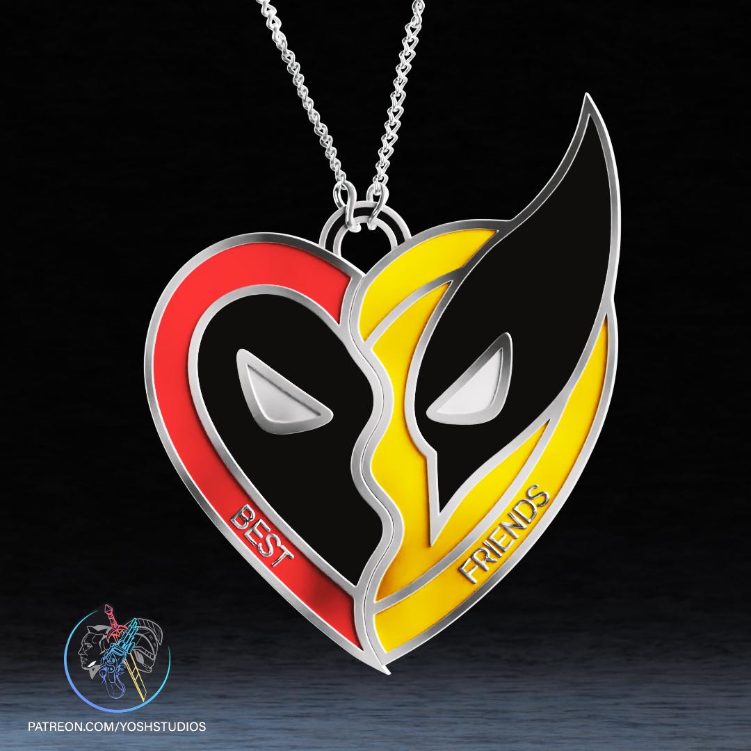 Wolverine + Deadpool Necklace 3D Printer File STL 3d model