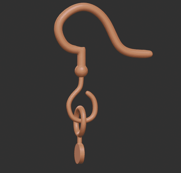 Fursuit earring hook (customizable) 3d model