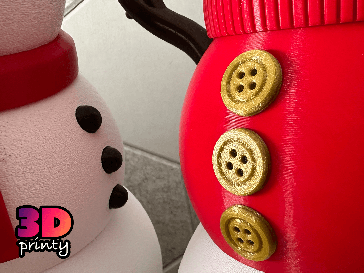 Giant Snowman Fidget with Button Eyes 3d model