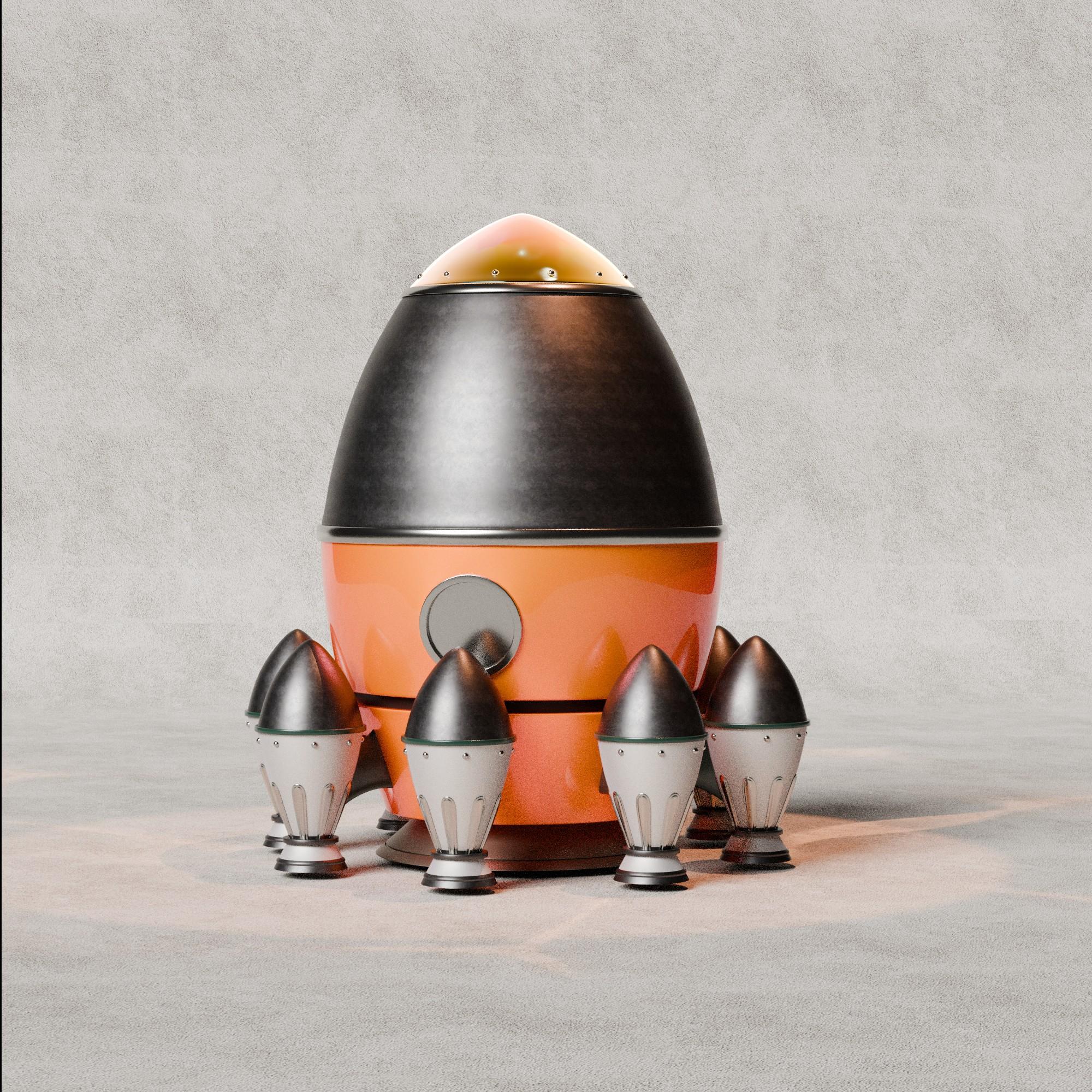 Rocket - Spaceship -  Cute Model 3d model