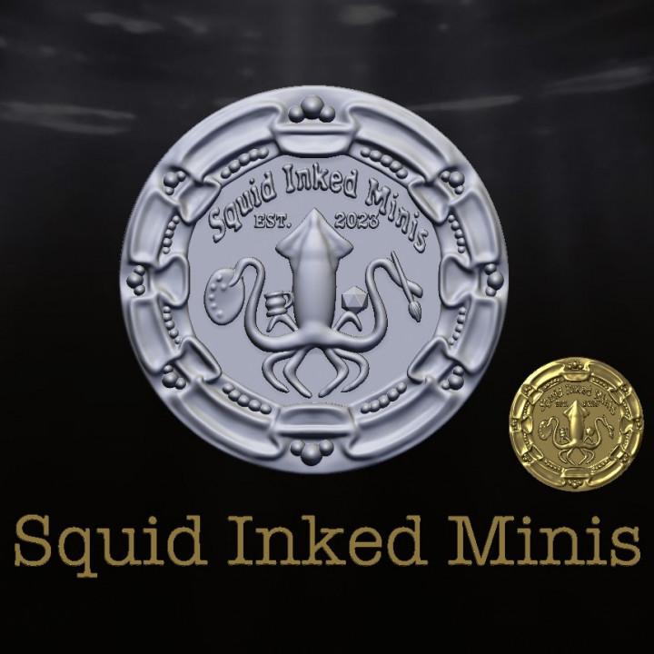 Squid Inked Minis Coin 3d model