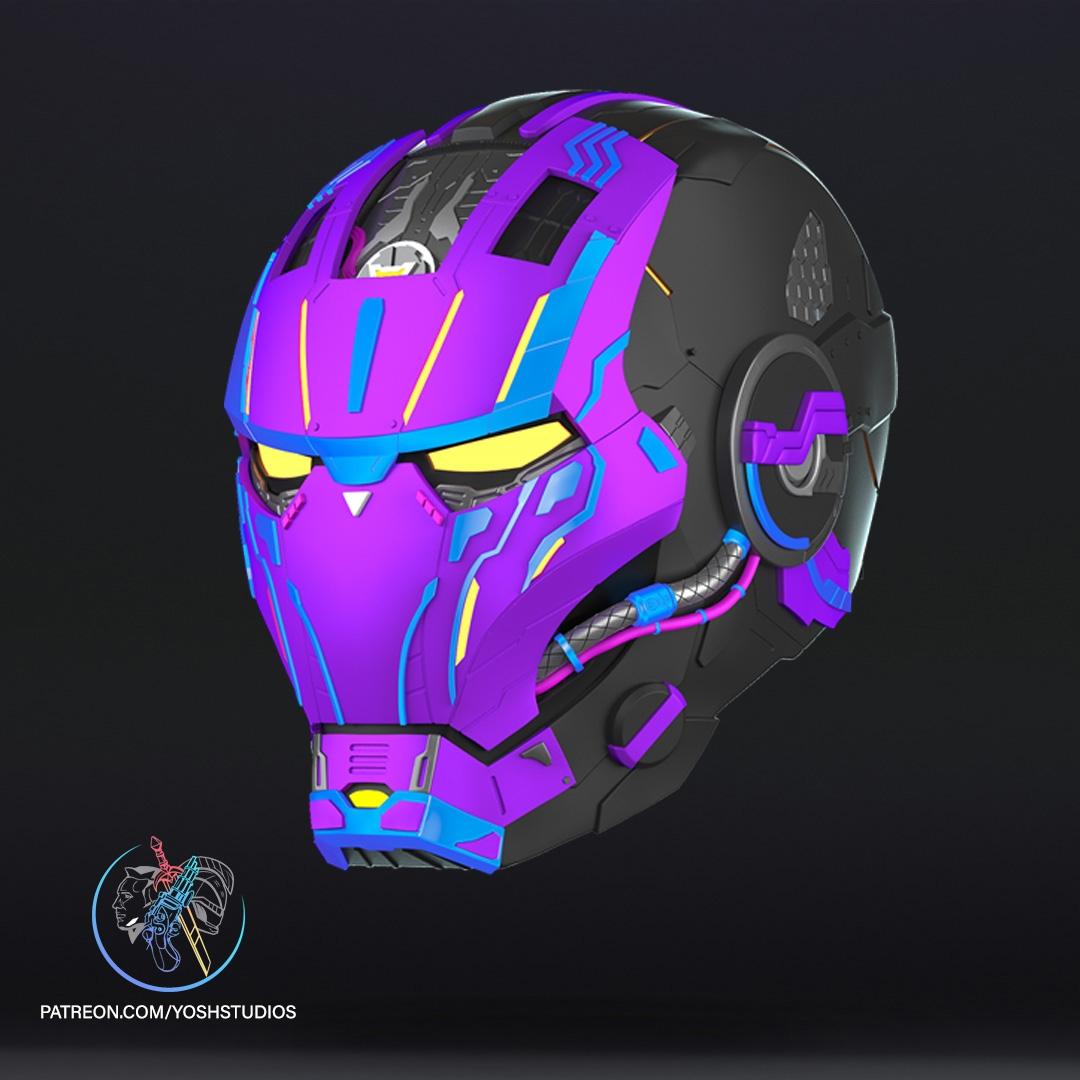 CyberPunk Iron Man Helmet 3d Print File STL 3d model