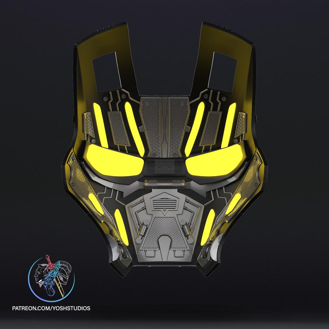 CyberPunk Iron Man Helmet 3d Print File STL 3d model