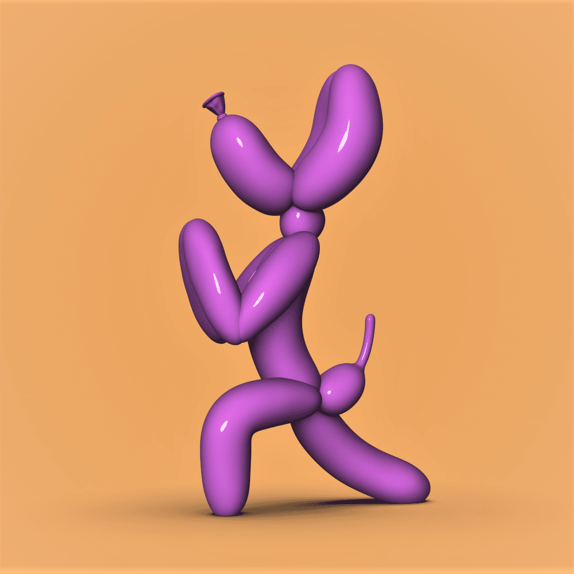 Balloon Dog Yoga -High Lunge 3d model